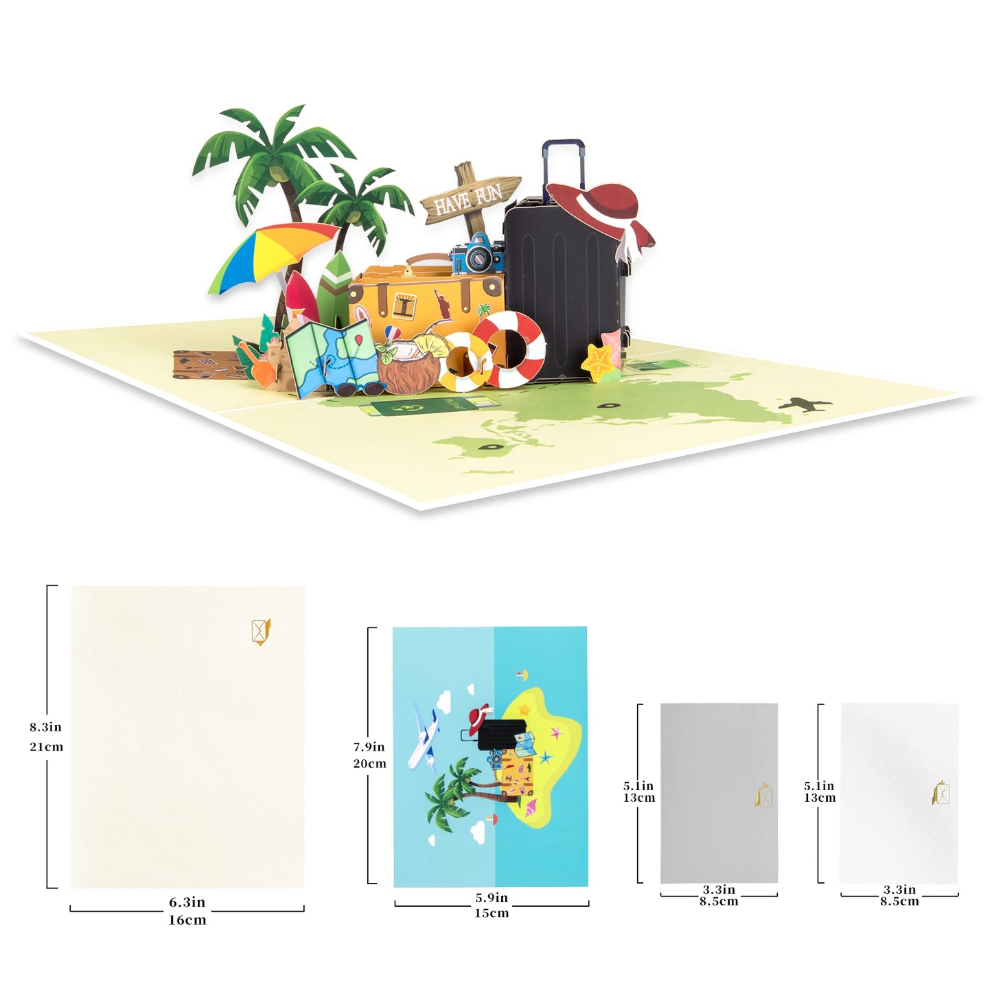Travel Pop Up Card Journey Tour Souvenir 3D Greeting Cards Hotel Gift for Tourist Guests